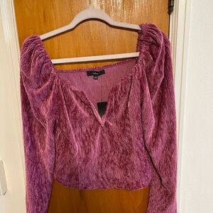 Lulu's Pink Velvet Women's Top